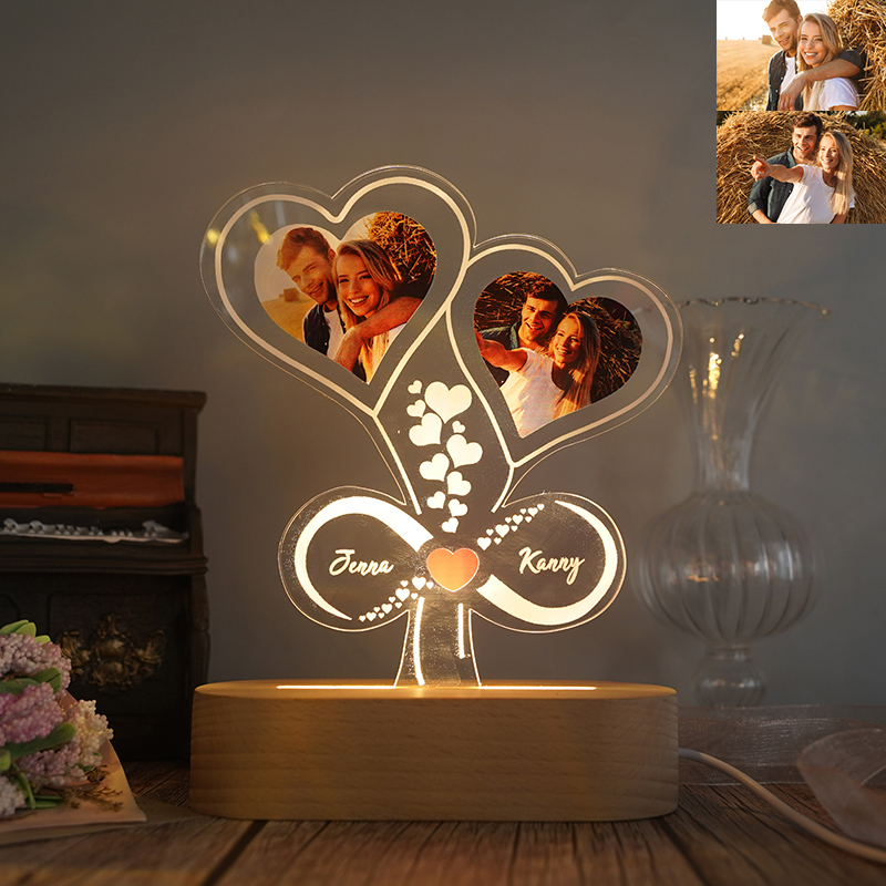 LAMPADA LED personalizzata con cuori e cane Idea regalo Natale Anniver –  Shop Ricomincio da tre