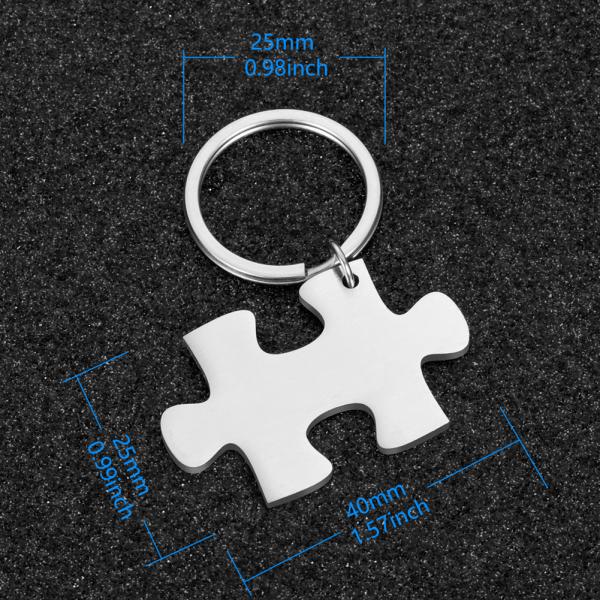 Portachiavi coppia - Portachiavi puzzle personalizzato con data e